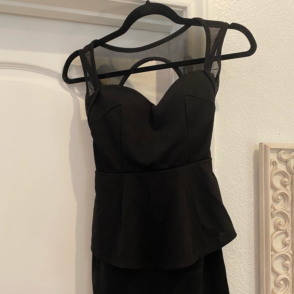 Black 2-tier mini black dress